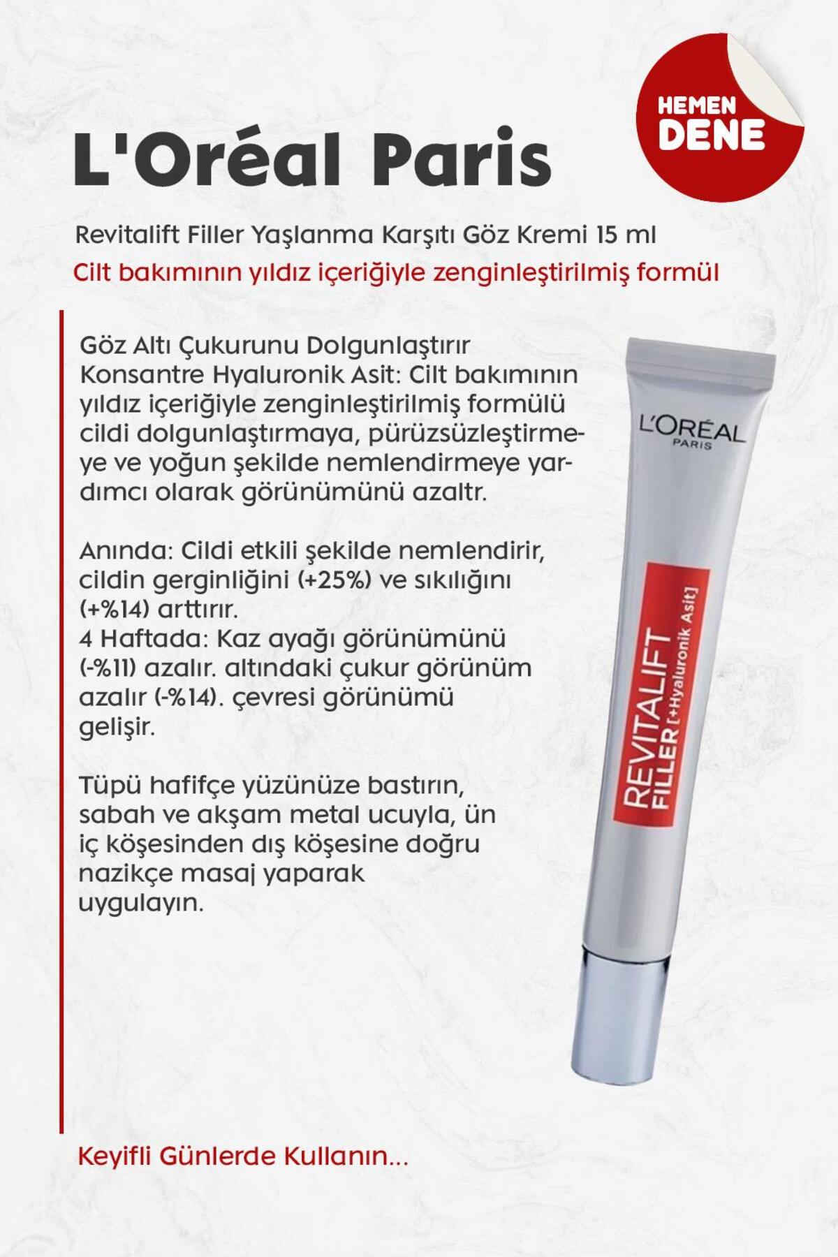 Loreal Paris Revitalift Filler Yaşlanma Karşıtı Göz Kremi 15 ml