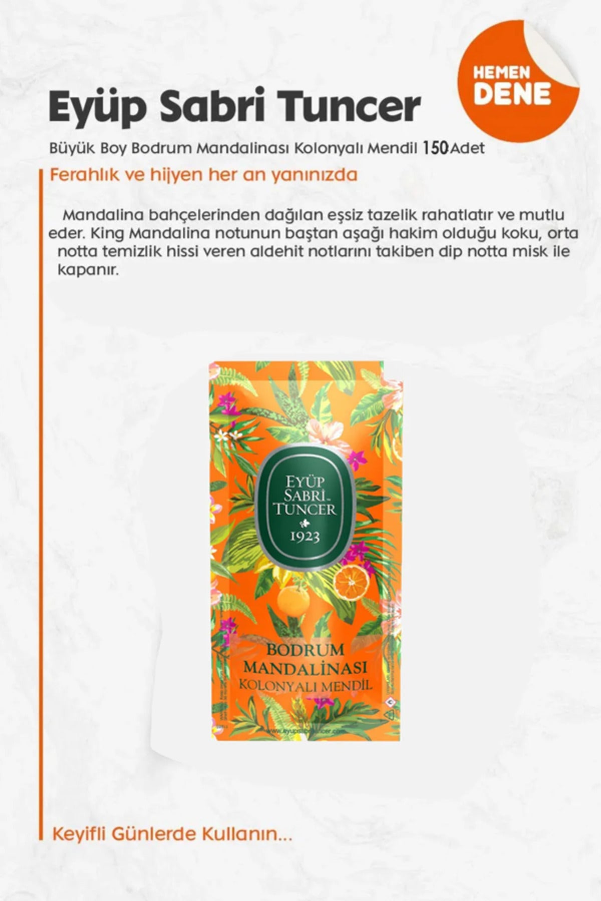 Kolonyalı Mendil Okyanus 150'li, Mandalina 50'li ve 150'li ve Mandalinalı Losyon 280 ml Rosie