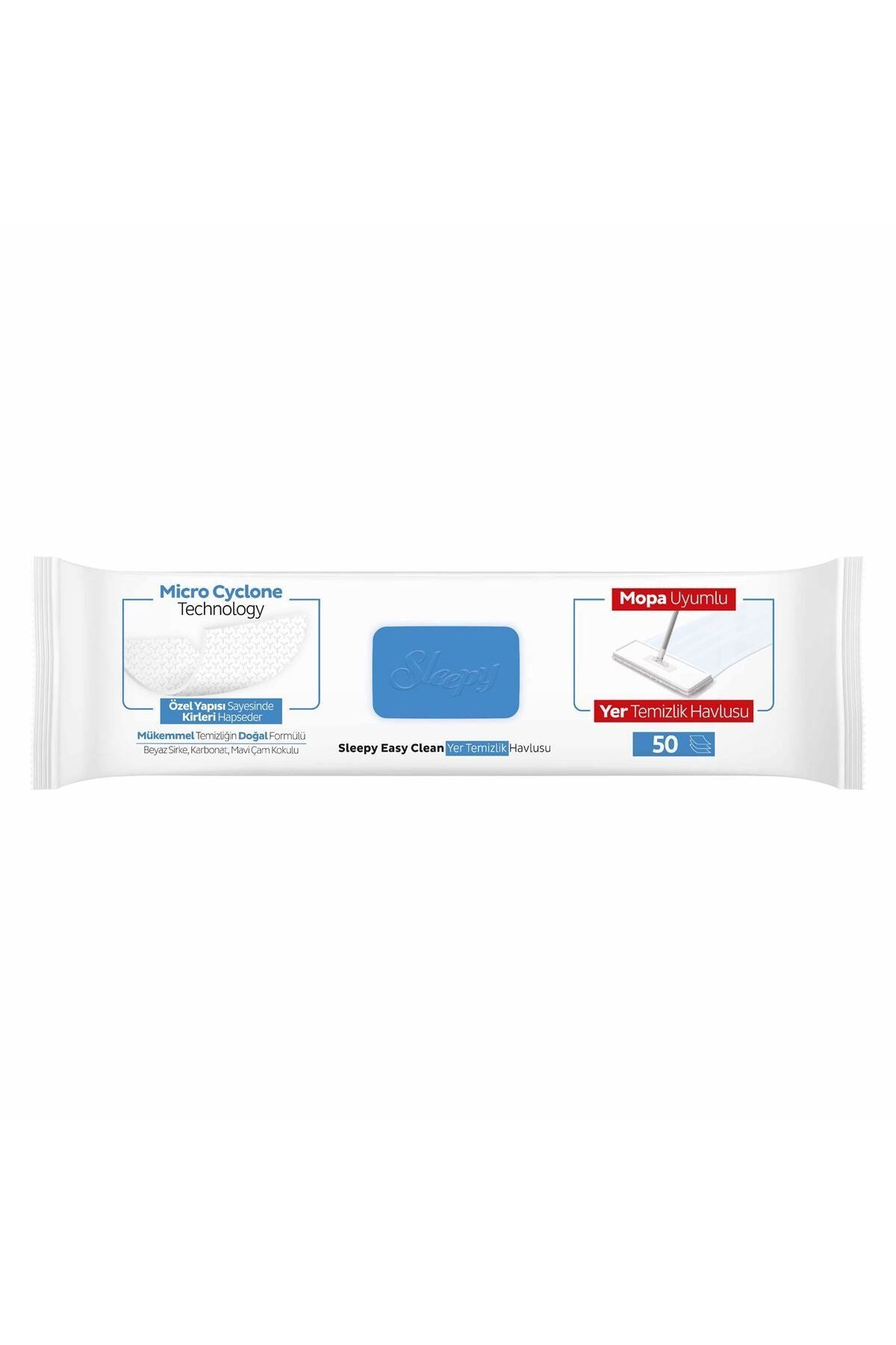 Easy Clean Beyaz Sabun + Çamaşır Suyu Katkılı Mopa Uyumlu Yer Temizlik Havlusu 2x50 100 Yapra