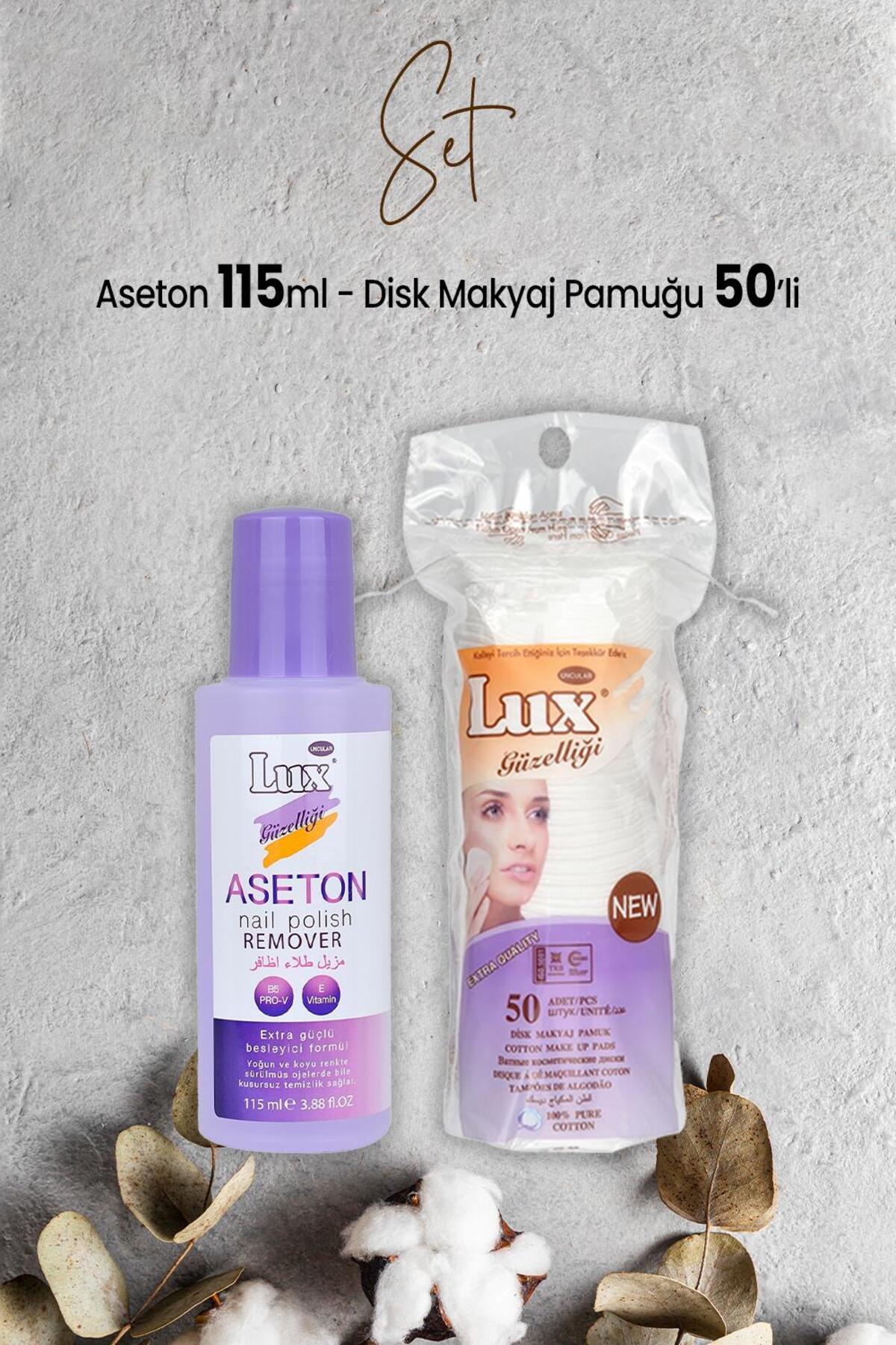 Aseton 115 ml ve Disk Makyaj Pamuğu 50'li