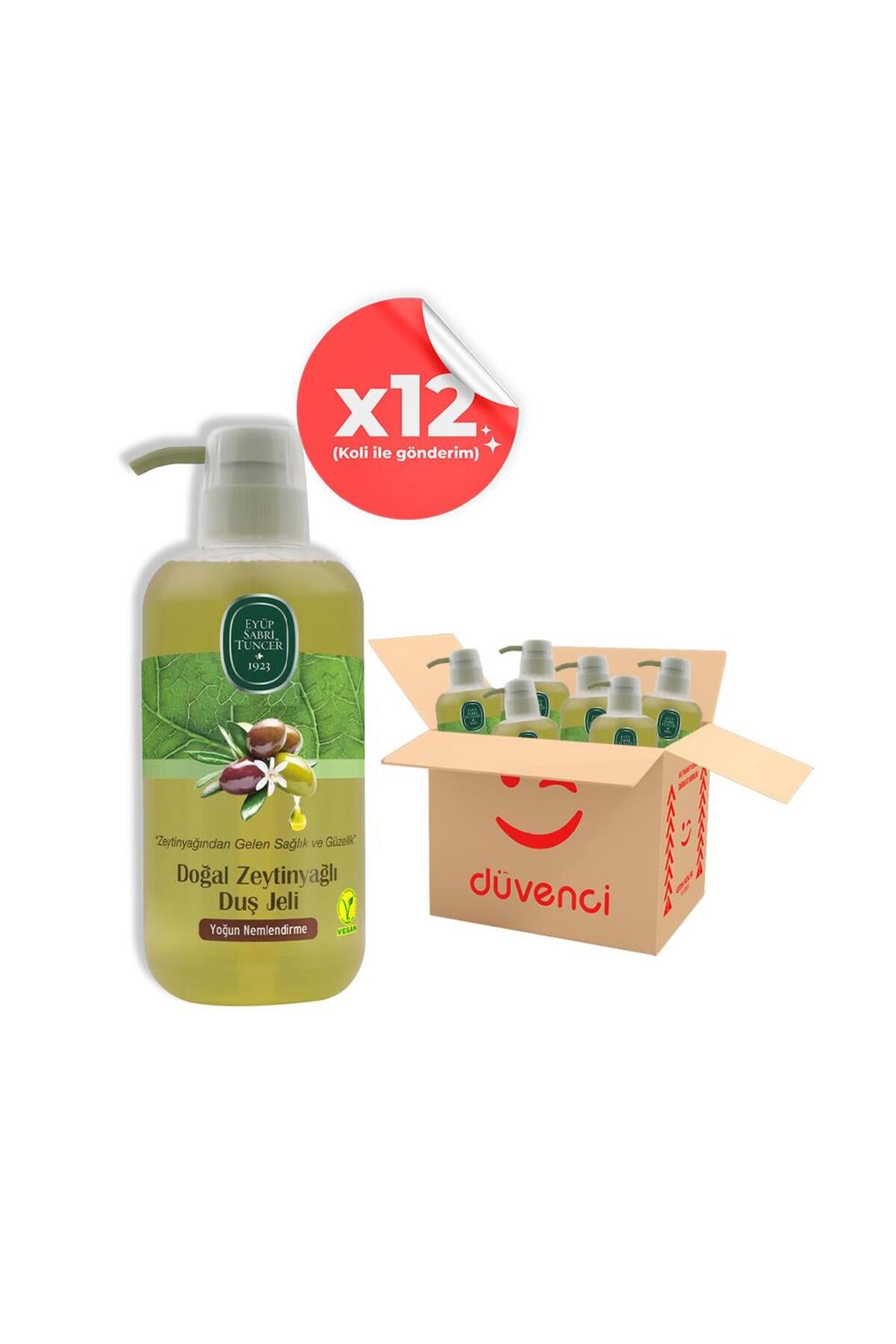 Doğal Zeytinyağlı Duş Jeli 600 ml x 12