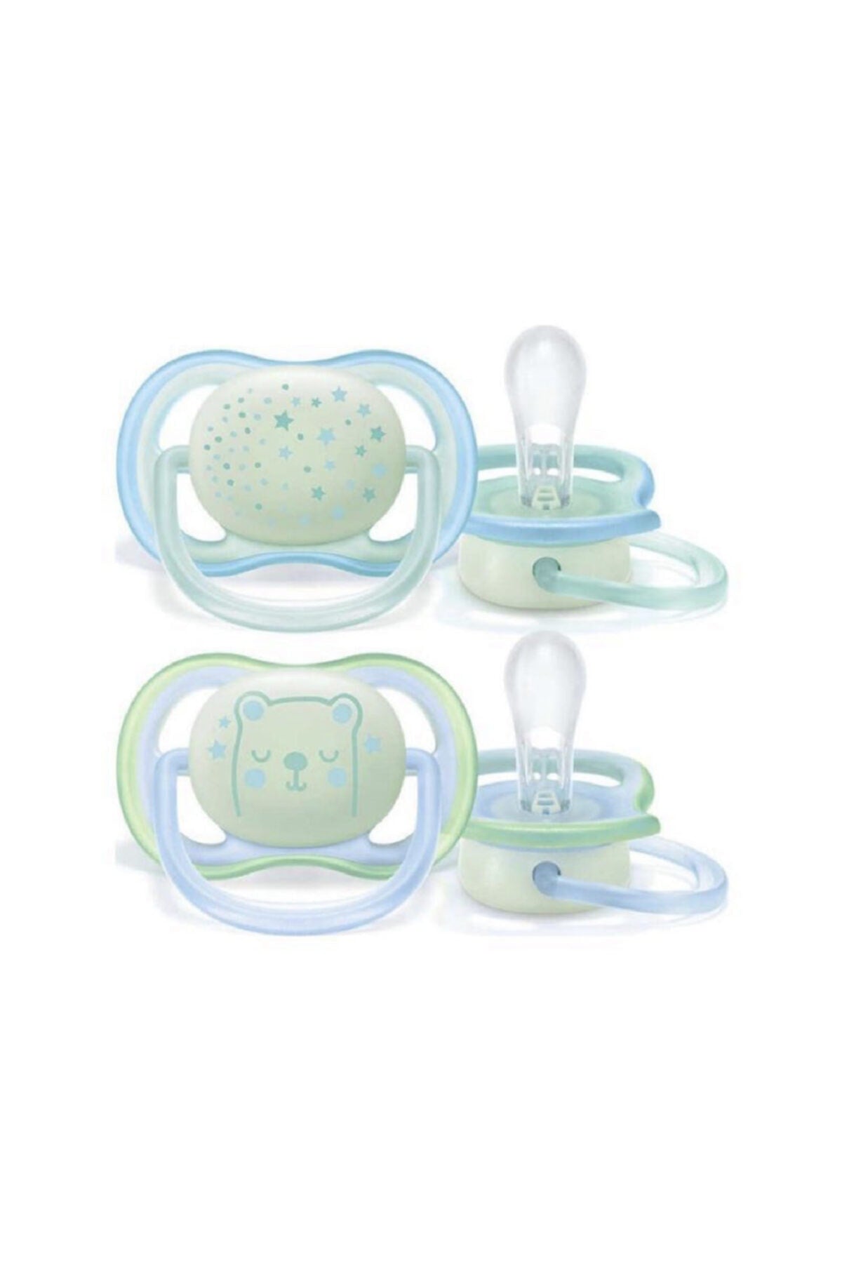 Philips Ultra Air Night 2'li Silikon Emzik 0-6 Ay Scf376/11- Erkek