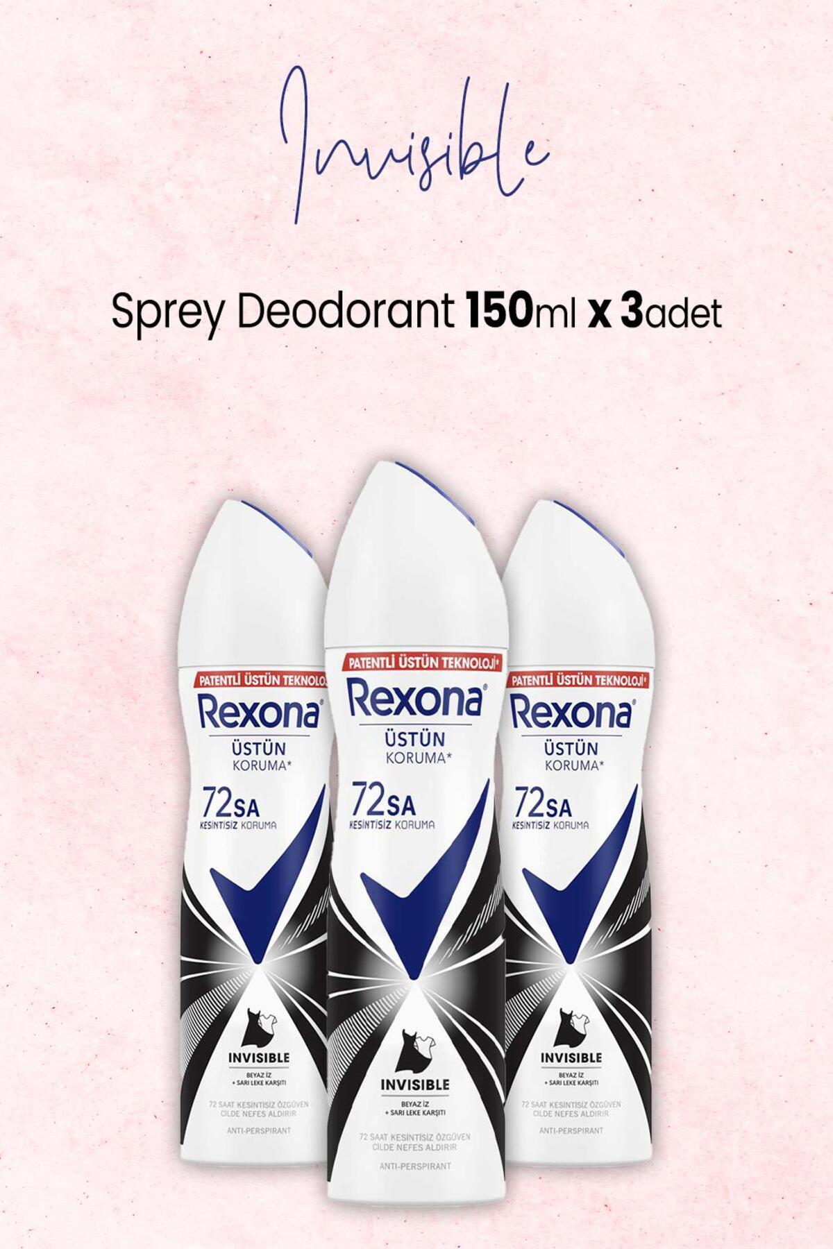 Kadın Sprey Deodorant Invisible 150 ml x 3 Adet