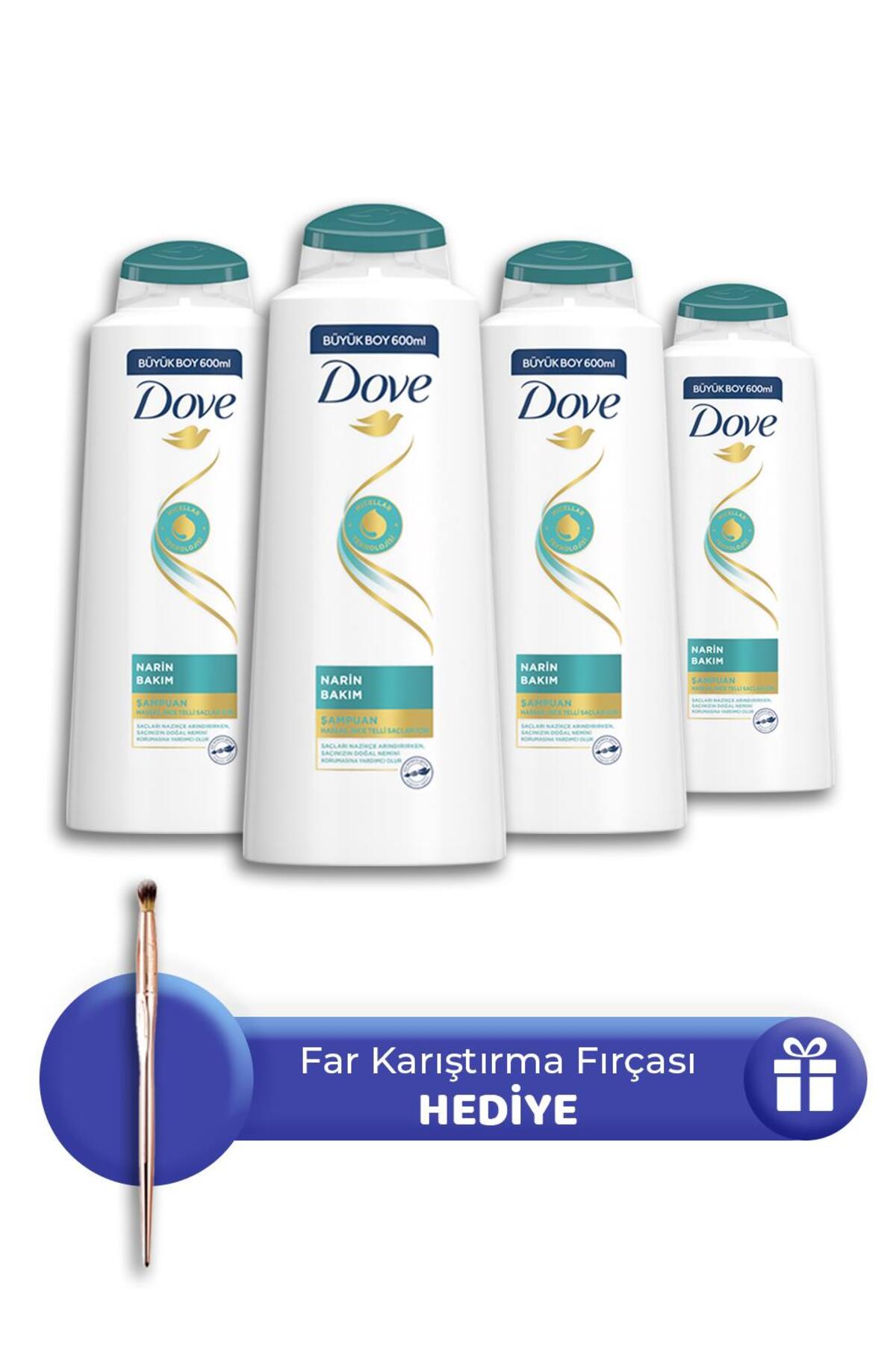 Narin Bakım Şampuan 600 ml 4 Adet, Far Karıştırma Fırçası Hediye