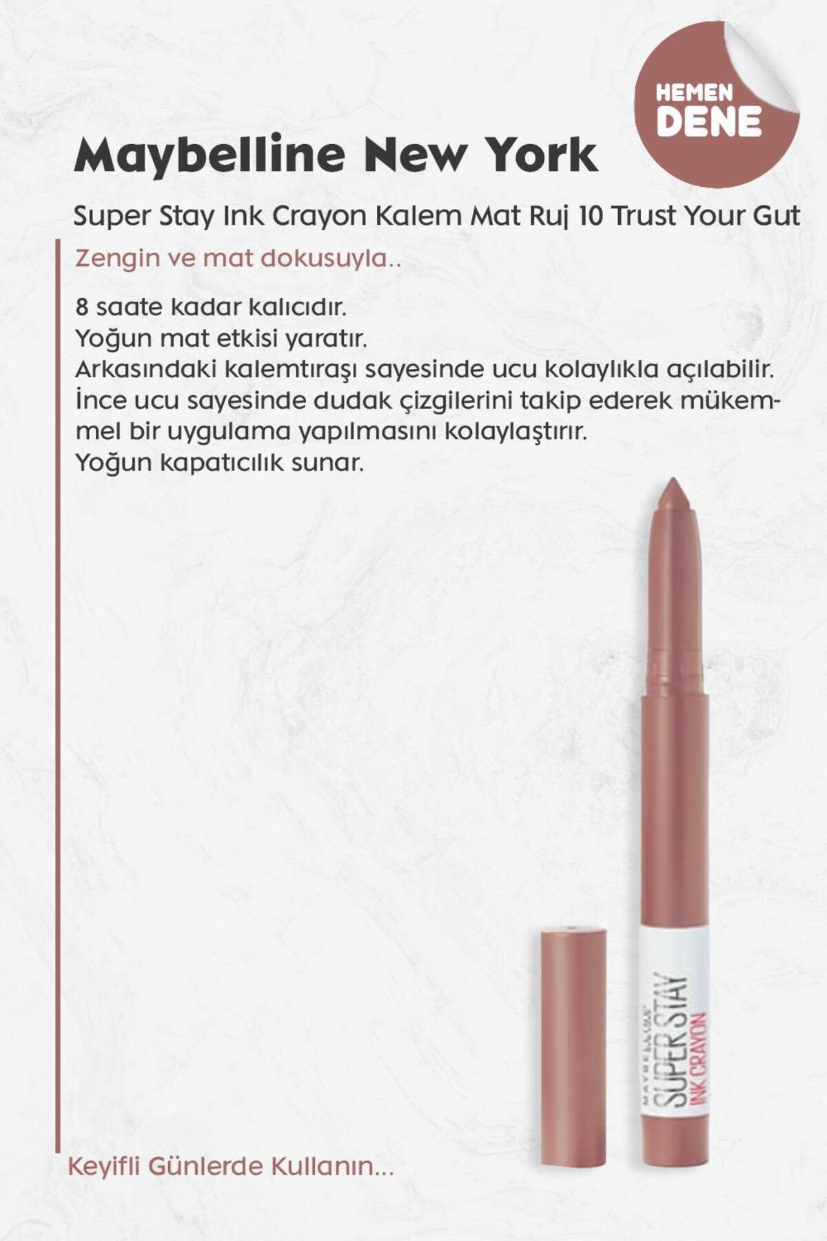 Super Stay Ink Crayon Mat Kalem Ruj 10