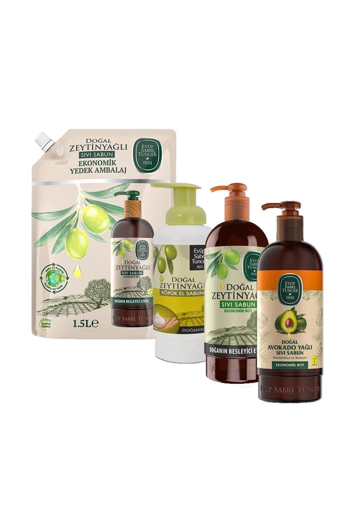 Sıvı Sabun Zeytinyağlı 750 ml ve 1500 ml, Sıvı Sabun Avokado Yağlı ve Köpük El Sab