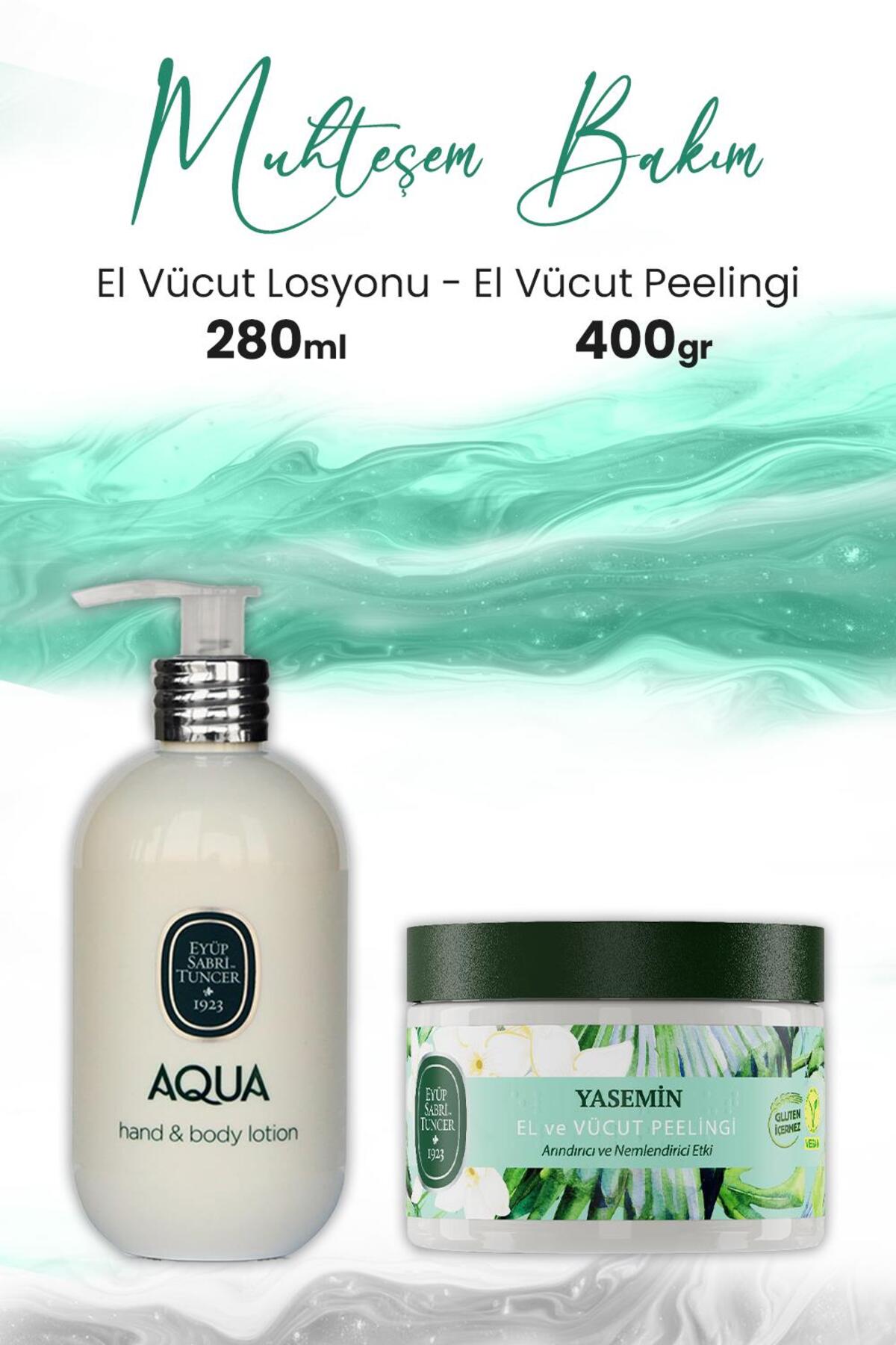 Vücut Peeling Yasemin 400 gr ve Aqua El ve Vücut Losyonu 280 ml