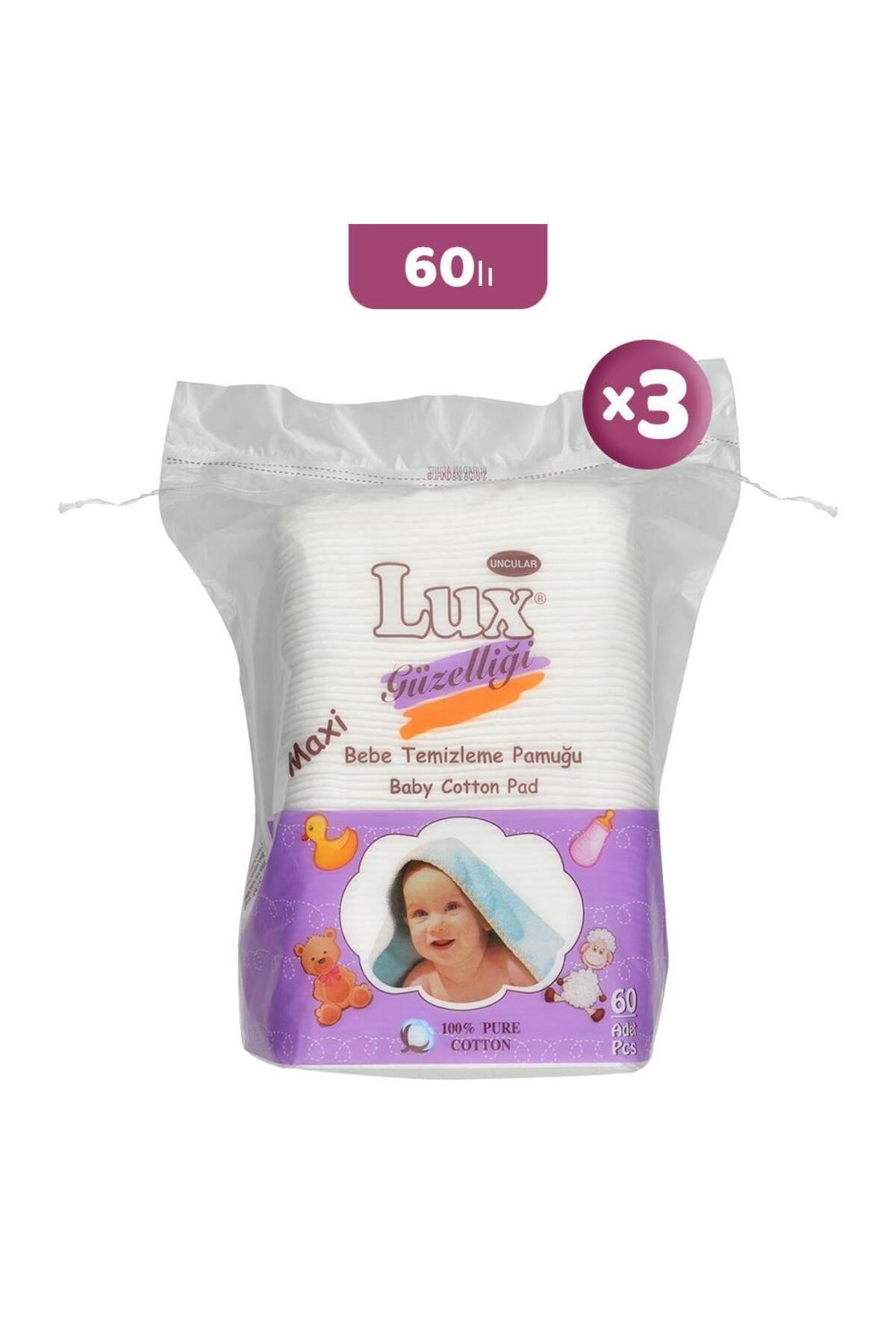 Kare Bebe Temizleme Pamuğu 60' lı x 3