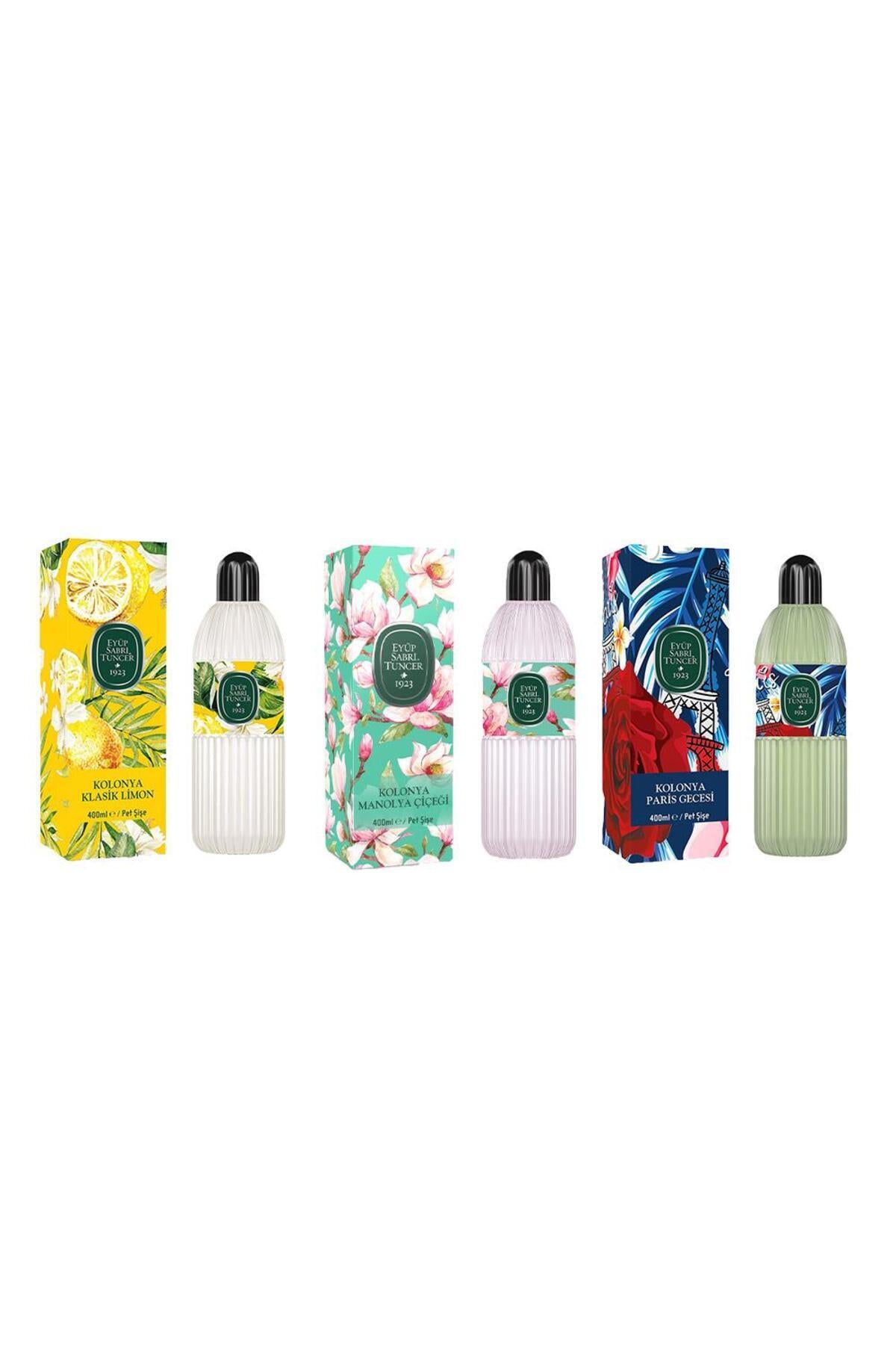 Kolonya Klasik Limon, Manolya Çiçeği ve Paris Gecesi Pet Şişe 400 ml