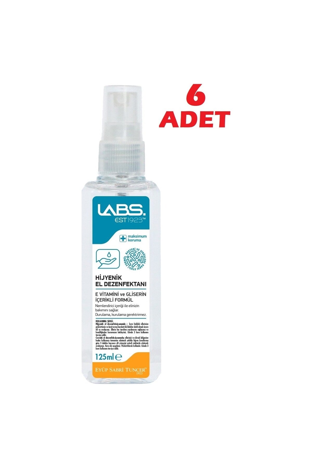 Labs Dezenfektan Sprey 125 ml x 6 Adet