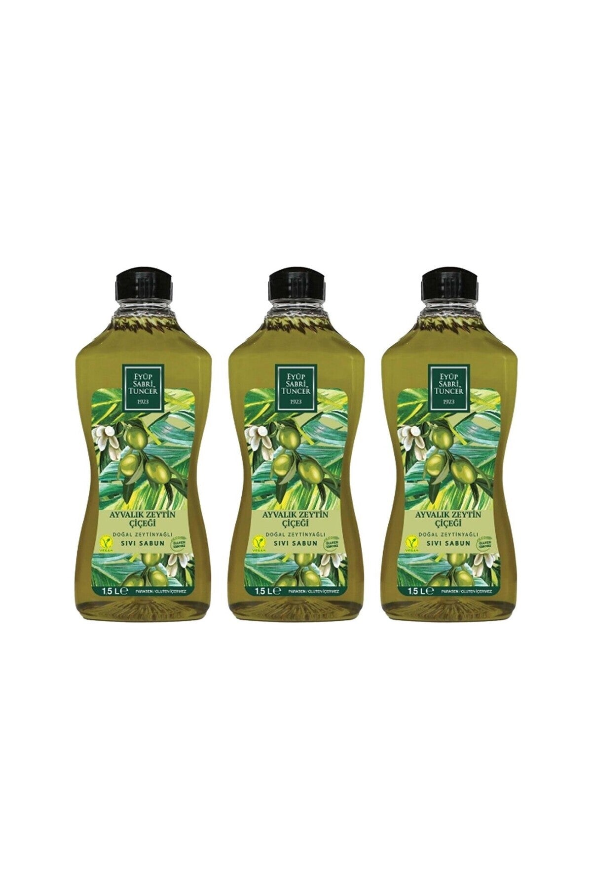 Doğal Zeytinyağlı Sıvı Sabun Ayvalık Zeytin Çiçeği 1500 ML Pet Şişe x 3