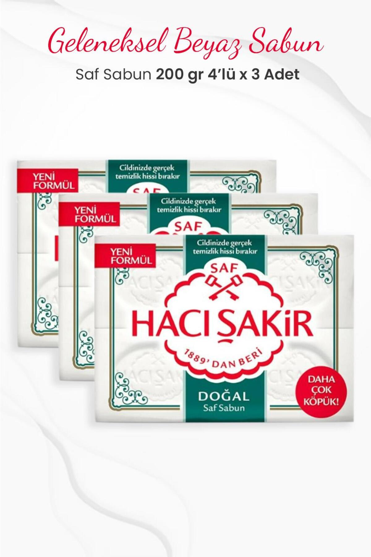 Doğal Saf Geleneksel Beyaz Sabun 4 x 200 gr x 3 Adet