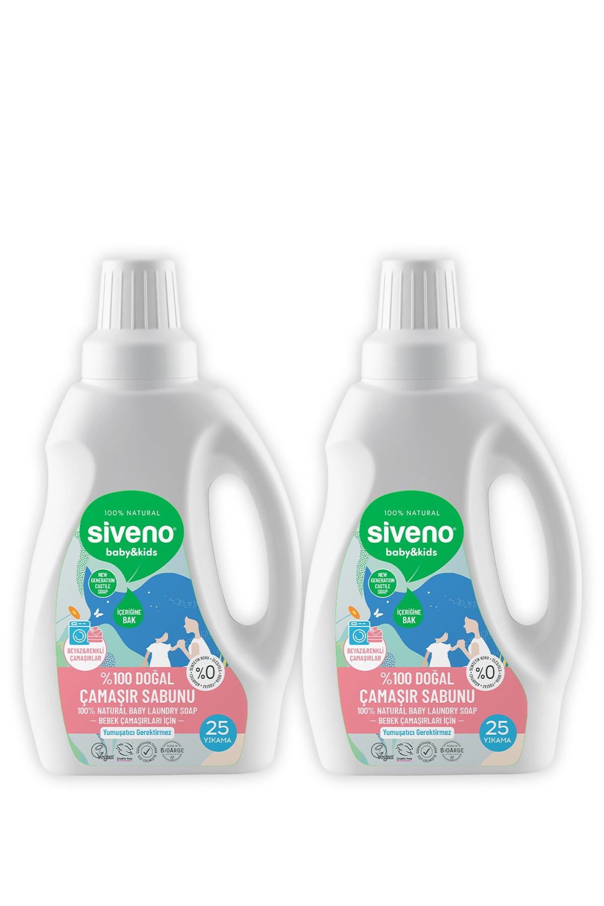 %100 Doğal Bebek Çamaşır Sabunu Kendinden Yumuşatıcılı Bitkisel Deterjan Konsantre 750 ml X2 Adet