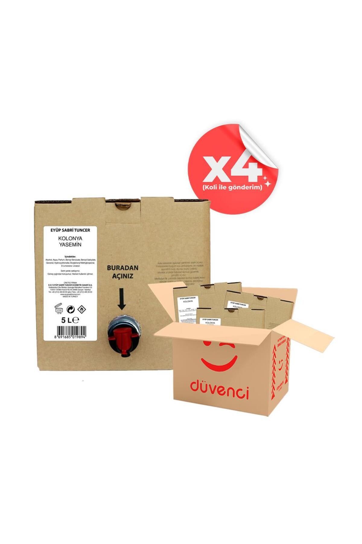 Yasemin Kolonyası 5 lt x 4
