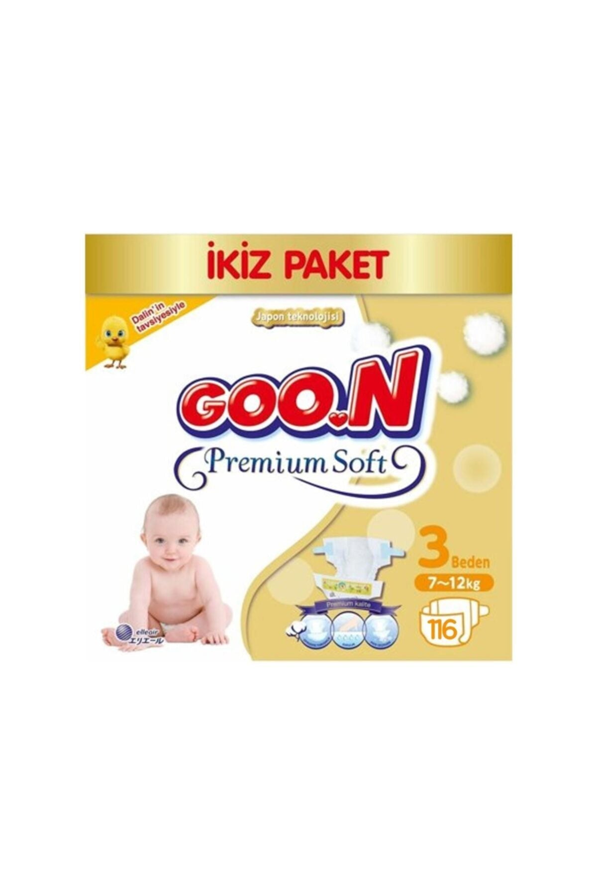 Goon Bebek Bezi Premium Soft 4 Beden Ekonomik Paket 24 Adet X 5