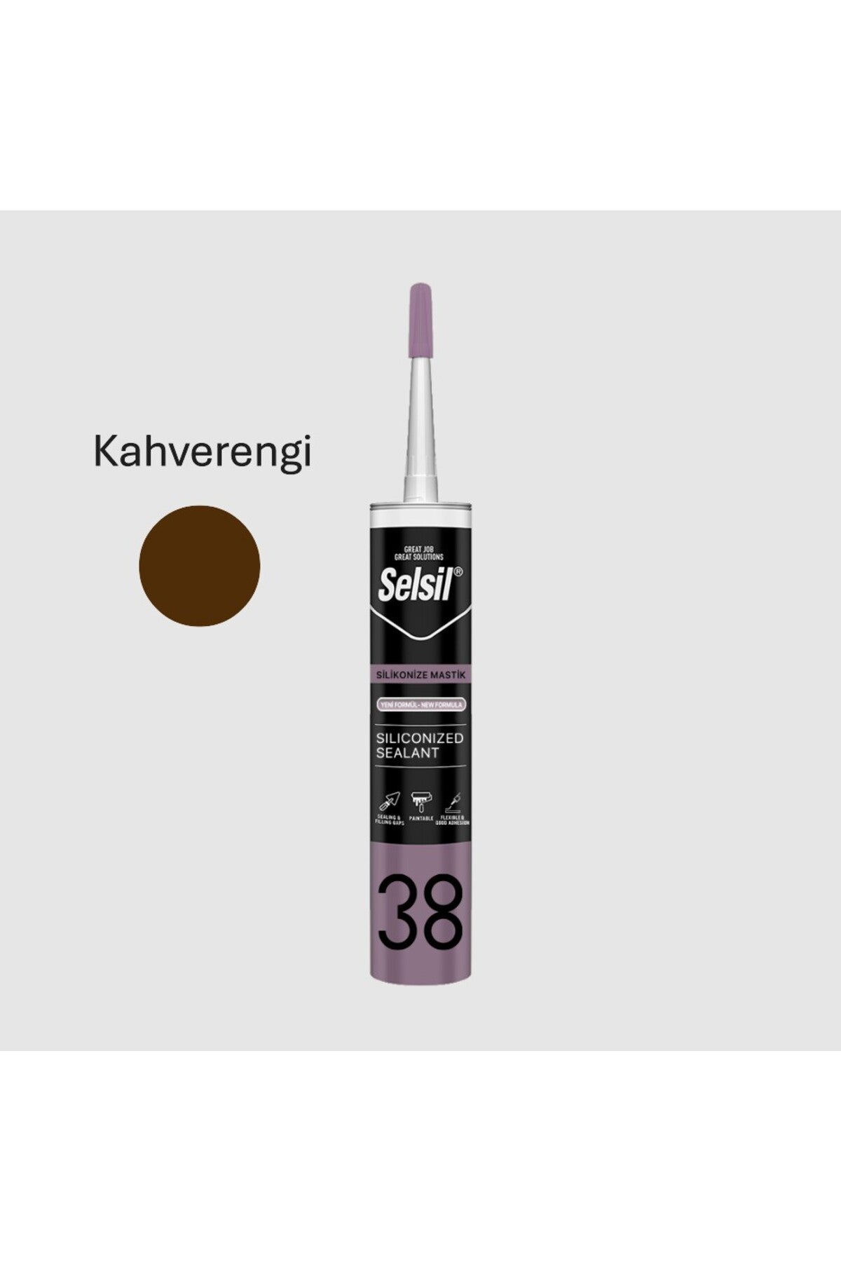 Kahverengi Renk Silikonize Mastik 500 g - 270 ml