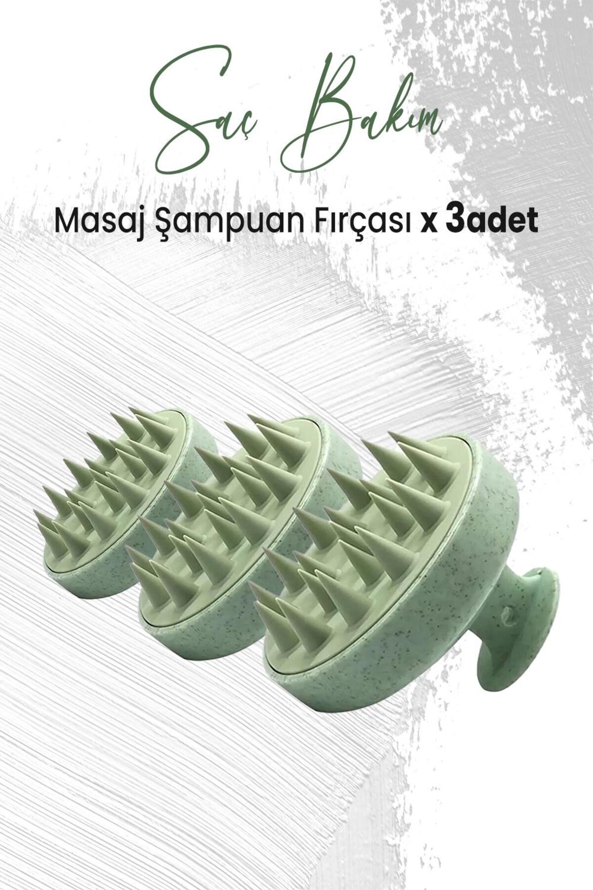 Yumuşak Silikonlu Masaj Şampuan Fırçası Yeşil x 3 Adet