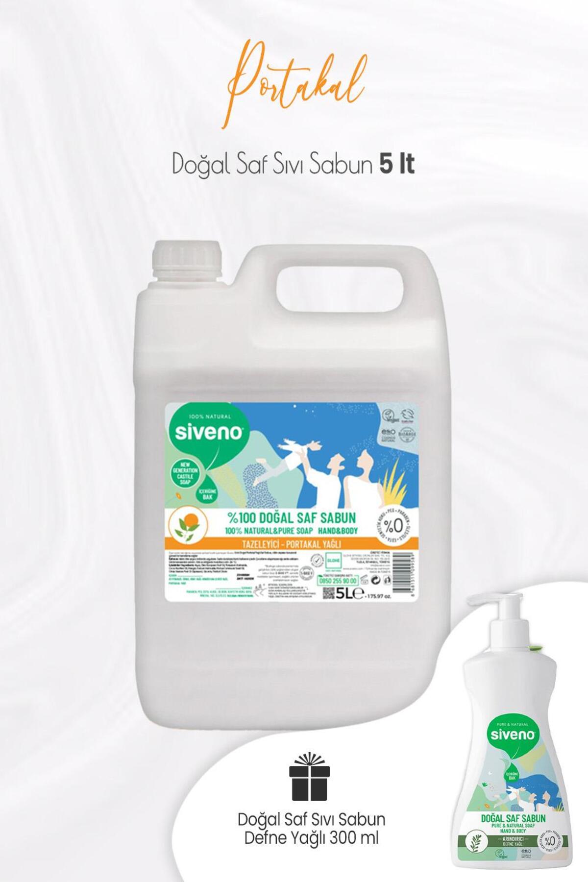 %100 Doğal Portakal Yağlı Sıvı Sabun 5 Lt Ve Defne Sıvı Sabun 300 ml