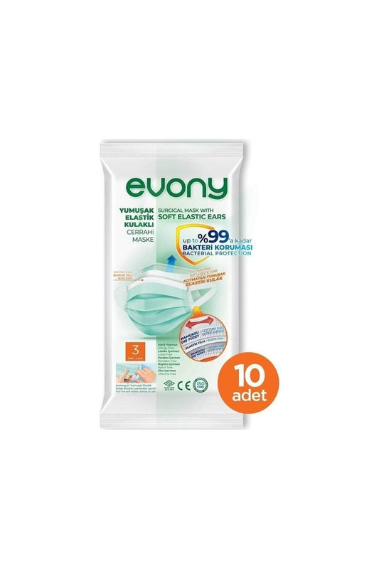 Yumuşak Elastik Kulaklı Cerrahi Maske 10'lu - Tyol
