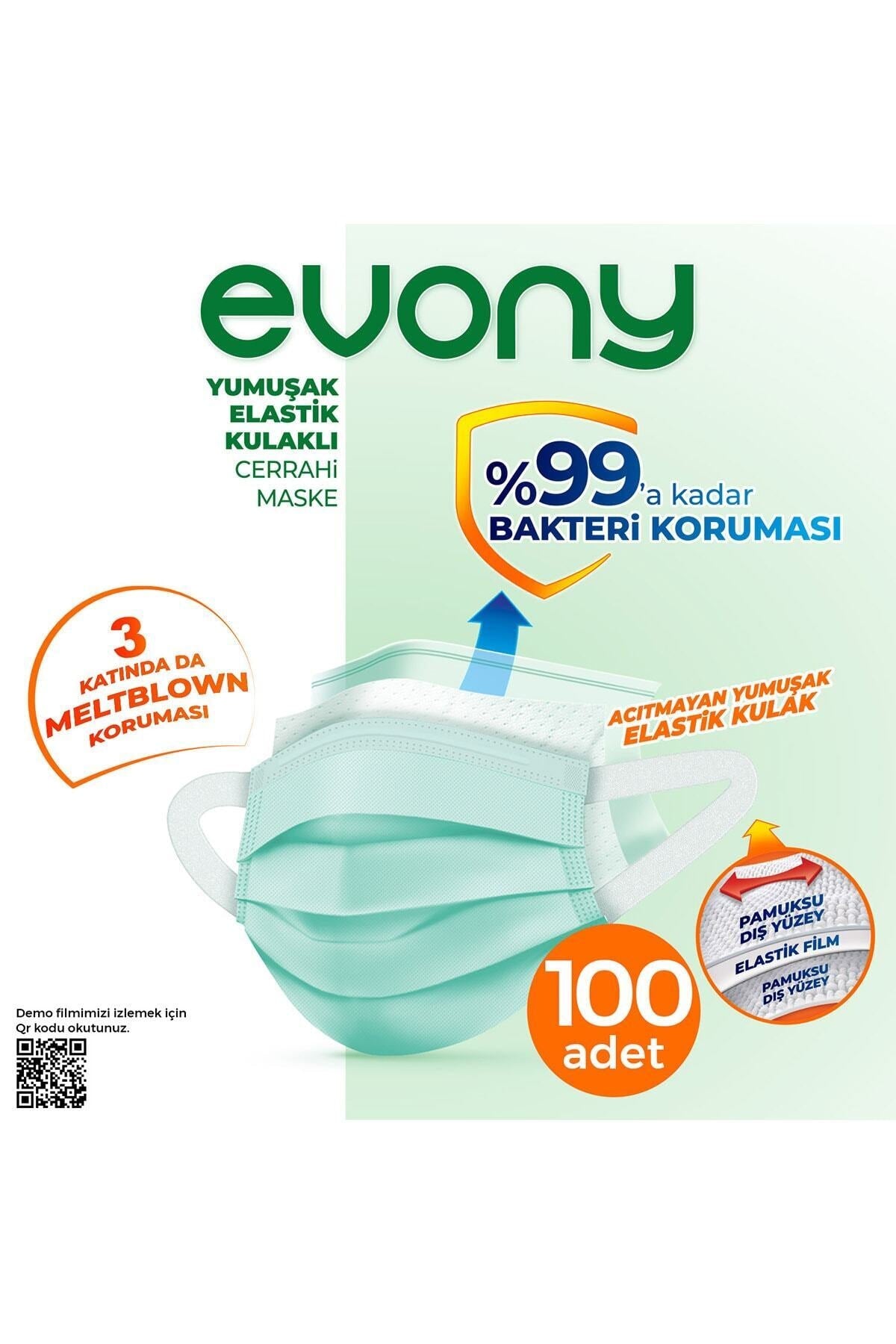 Yumuşak Elastik Kulaklı Cerrahi Maske 10'lu X 10 Adet