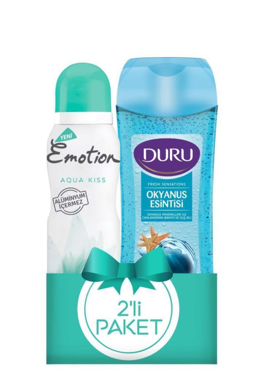 Deodorant Aqua Kiss 150ml +duru Duş Jeli Okyanus Esintisi 250ml