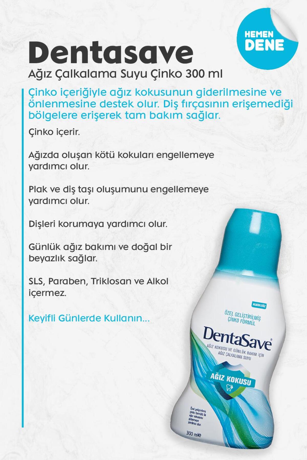 Ağız Çalkalama Suyu Ağız Kokusu Çinko Formül 300 ml