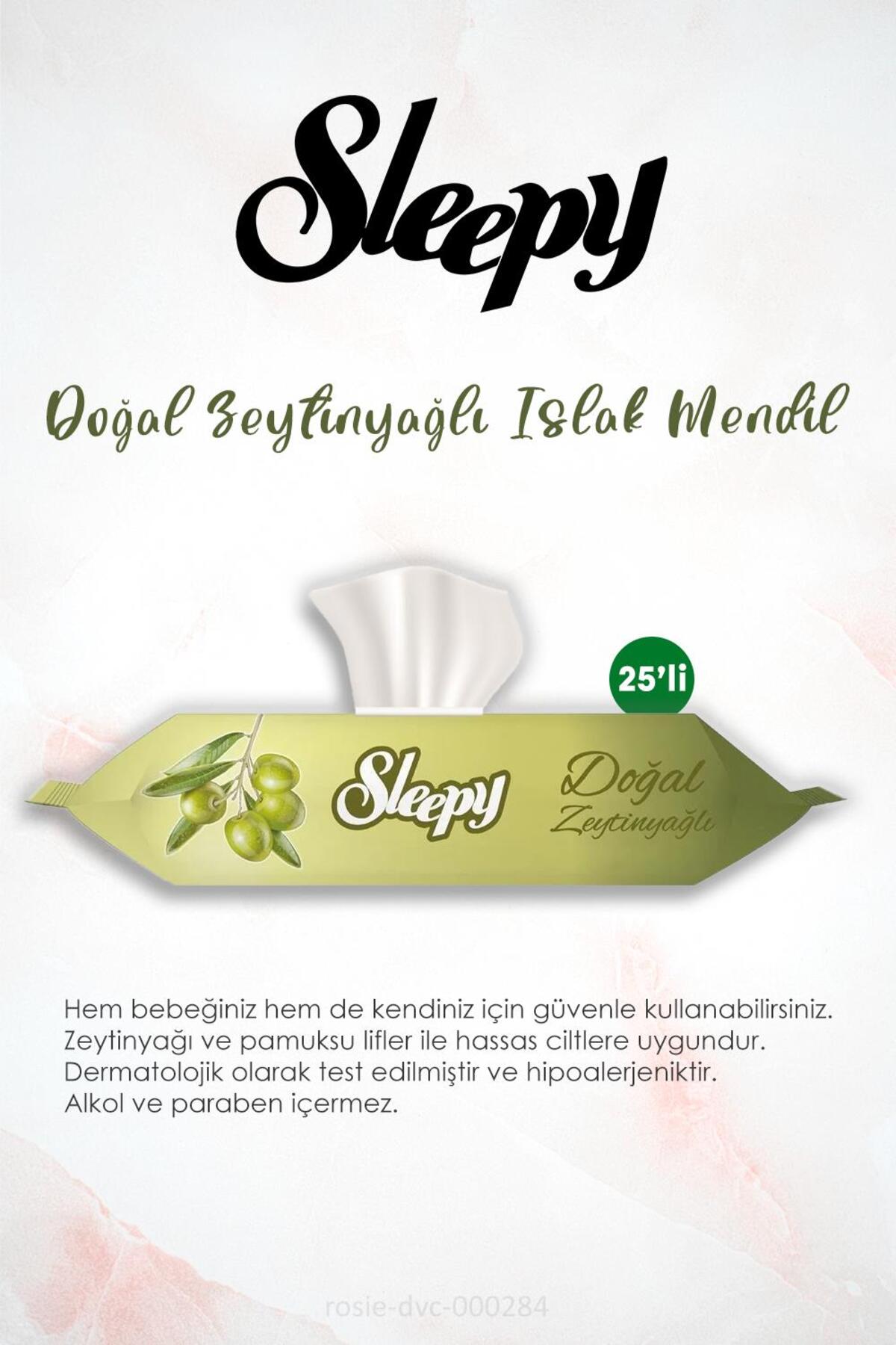 14 AL 12 ÖDE Sleepy Doğal Zeytinyağlı Islak Mendil 25'li ve ROSIE