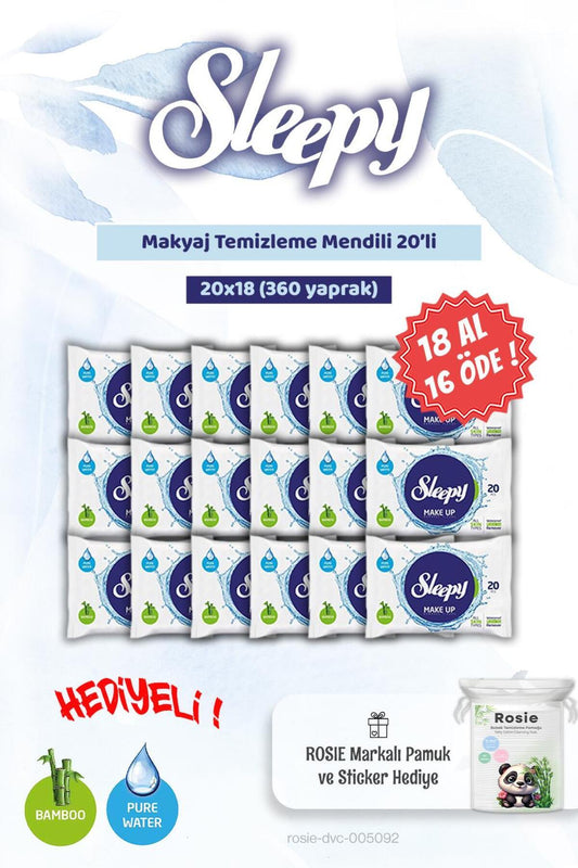 18 AL 16 ÖDE Makyaj Temizleme Mendili 20'li ve Rosie Bebek pamuğu