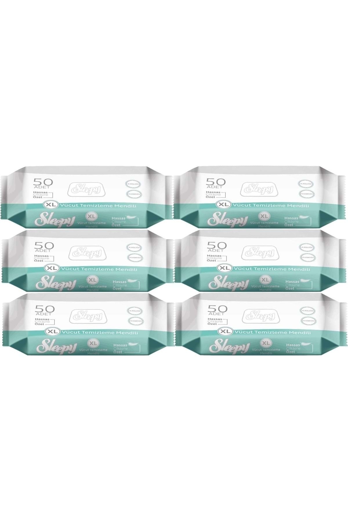 Hasta Vücut Temizleme Islak Mendil Havlu 50 Yaprak XL (6 Lı Set)