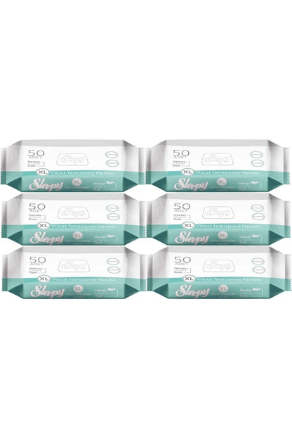 Hasta Vücut Temizleme Islak Mendil Havlu 50 Yaprak XL (6 Lı Set)