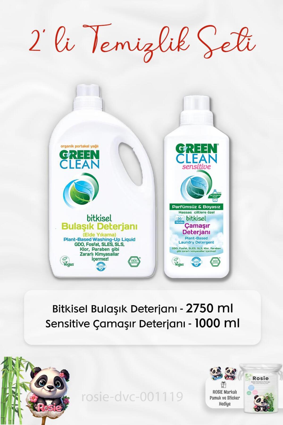 Bulaşık Deterjanı 2750 ml, Sensitive Çamaşır Deterjanı ve ROSIE
