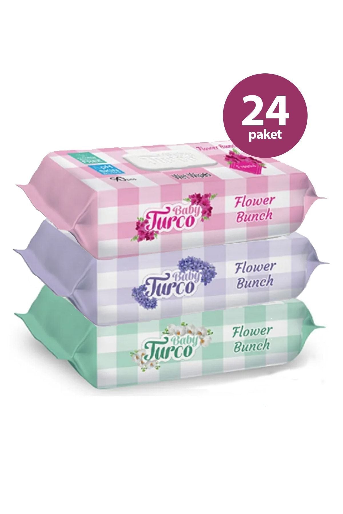 Frezya, Sümbül, Orkide X8 24'Lü Set 2160 Yaprak Islak Havlu