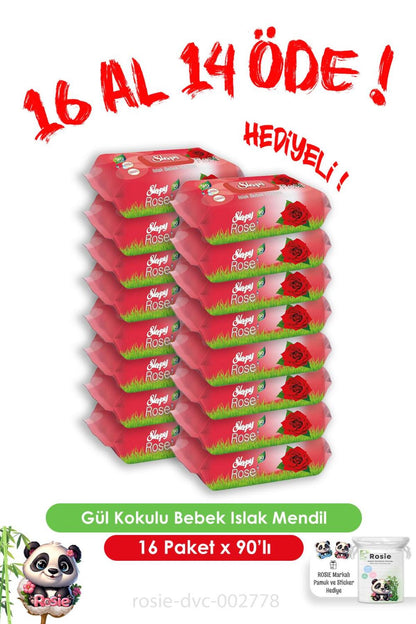 16 Al 14 Öde Gül Kokulu Bebek Islak Havlusu 90'lı ve Rosie