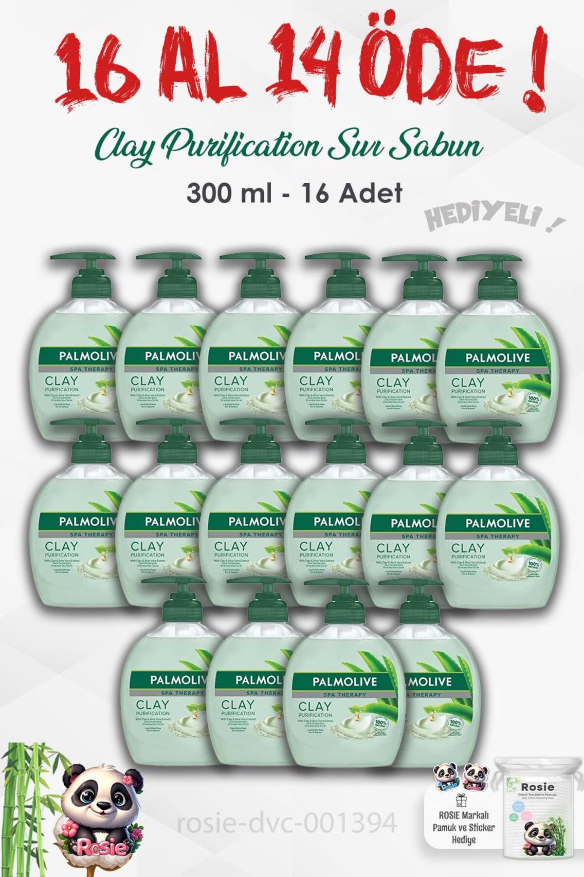 16 adet Spa Therapy Clay Purification Sıvı Sabun 300 ml ve ROSIE
