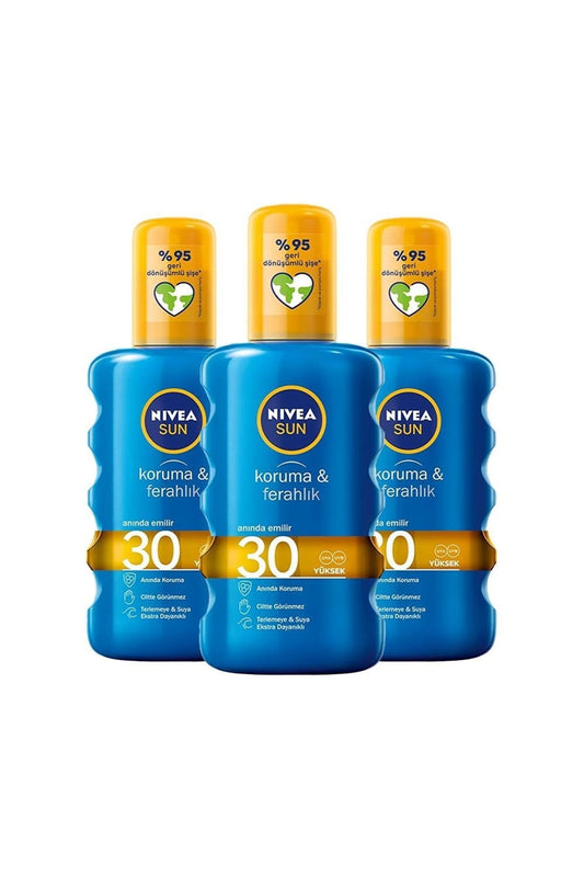 Sun Güneş Spreyi 200 Ml Koruma & Ferahlık 30 Gfk X 3