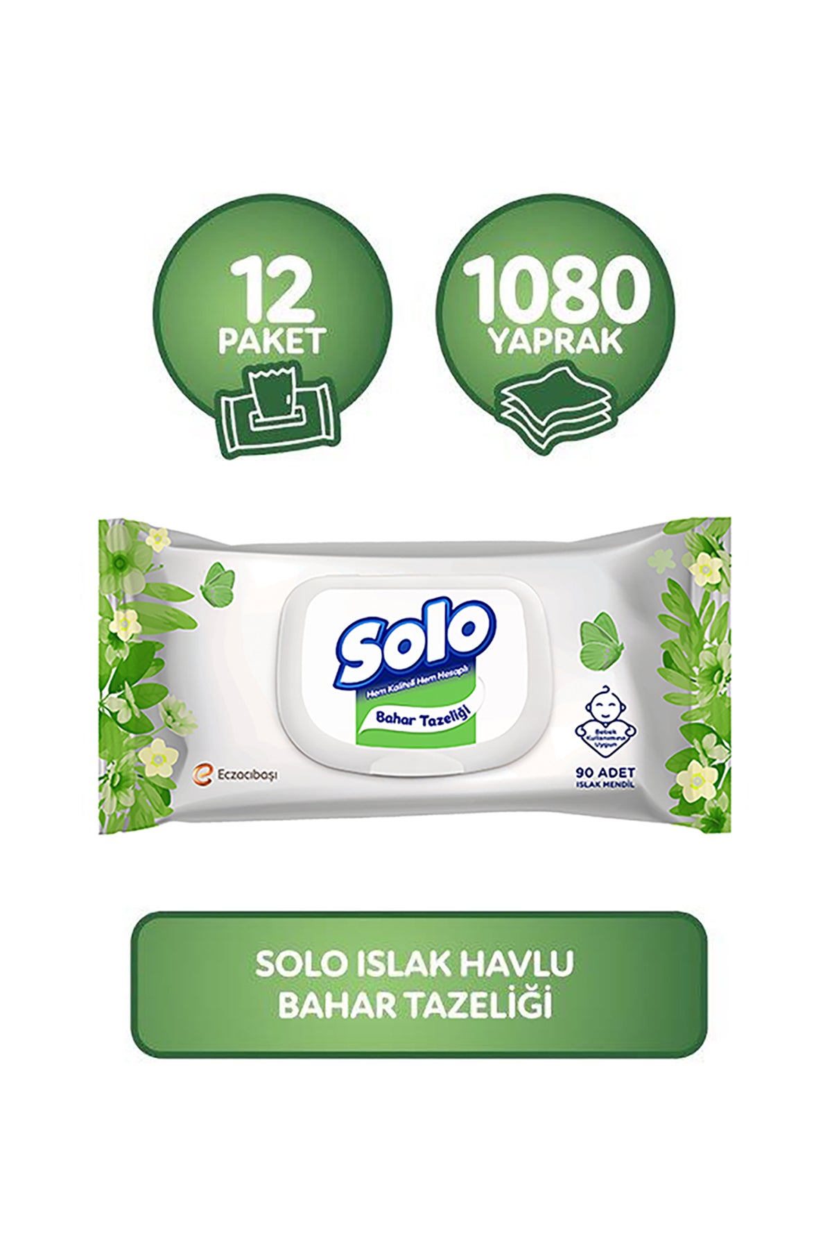 Islak Havlu Kapaklı 90 Yaprak 12'li Set