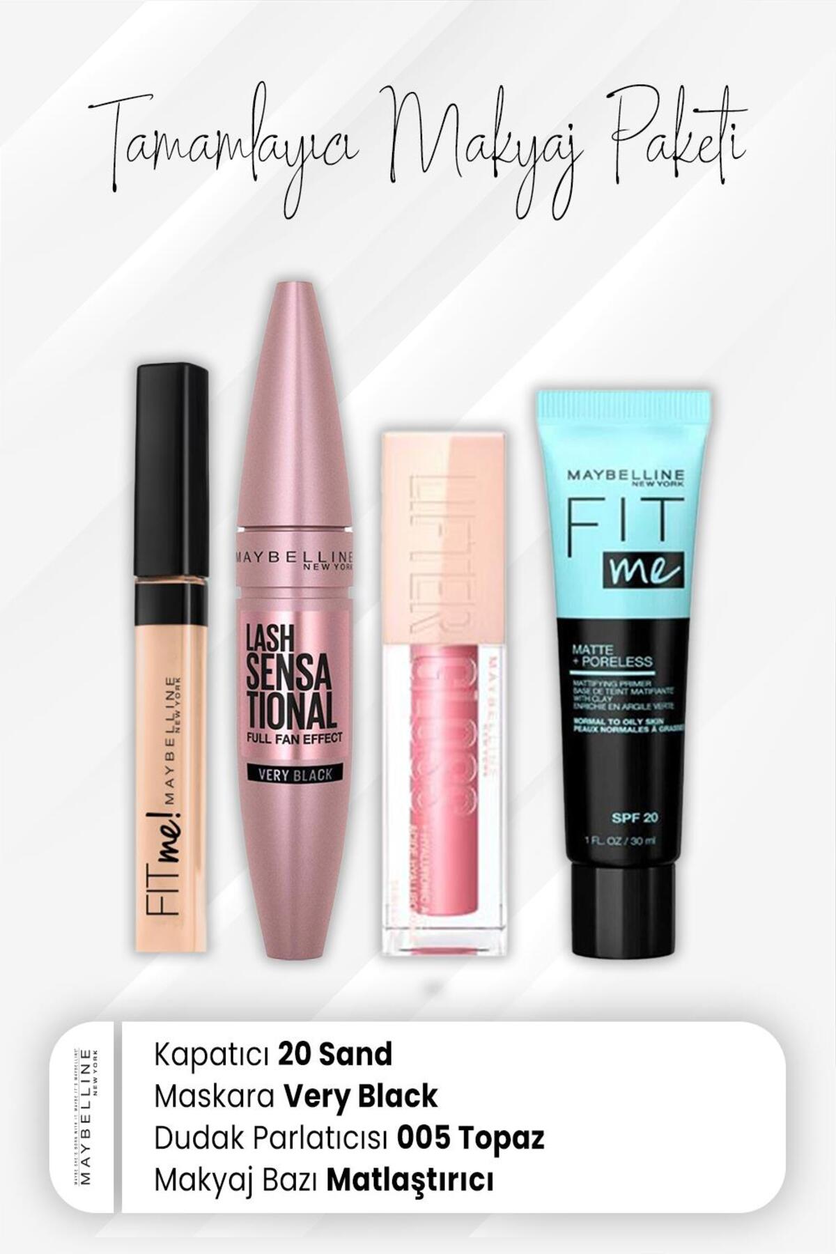 Fit Me Kapatıcı 20, Full Fan Maskara Very Black, Dudak Parlatıcı 005 Petal Ve Ma