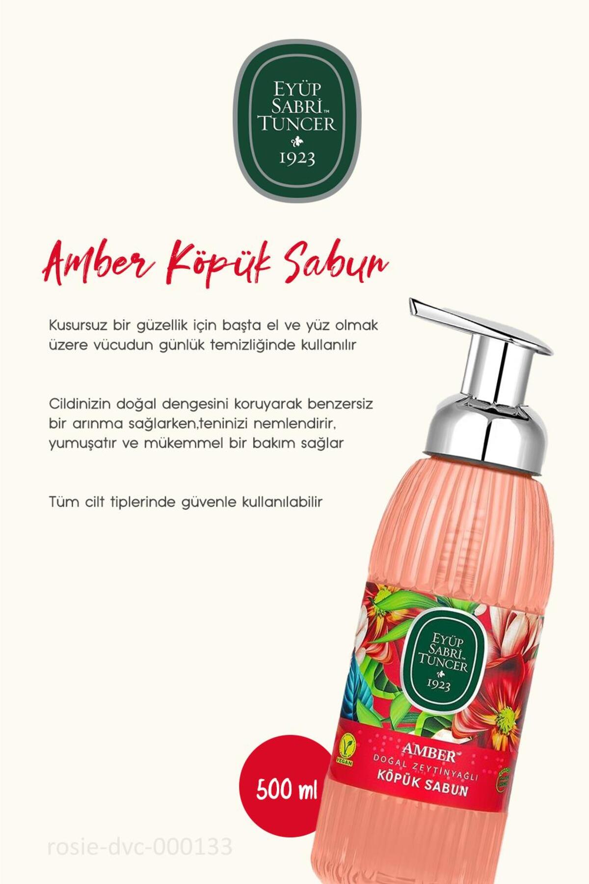 3 Adet Amber Köpük Sabun 500 ml ve Pamuk ROSIE 60'lı