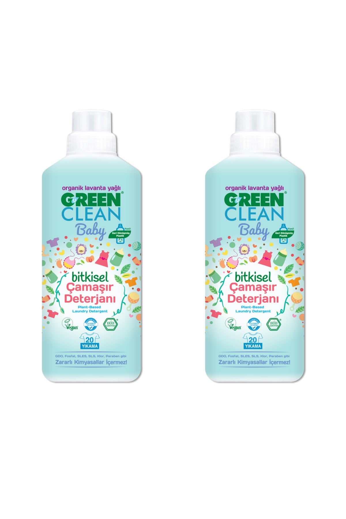 Organik Lavanta Yağlı Baby Bitkisel Sıvı Çamaşır Deterjanı 1000 ml 2'li