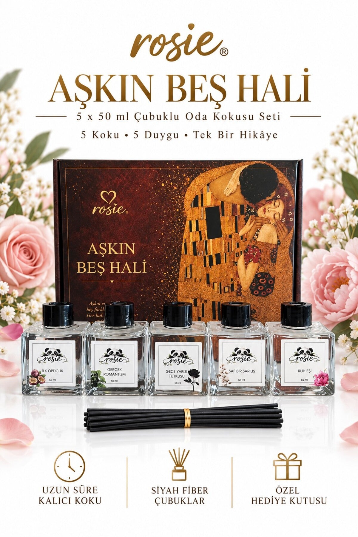 Aşkın Beş Hâli 5’li Çubuklu Oda Kokusu Hediye Seti 5 x 50 ml