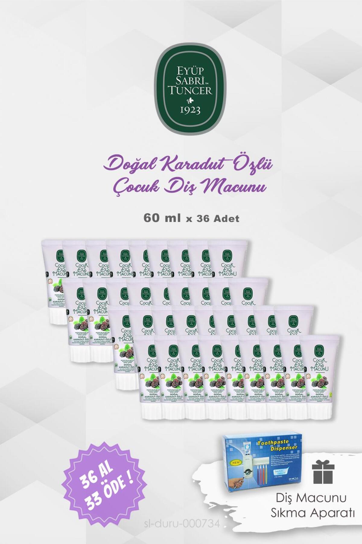 36 AL 33 ÖDE Çocuk Diş Macunu 60 ml ve Pratik Diş Macunu Aparatı