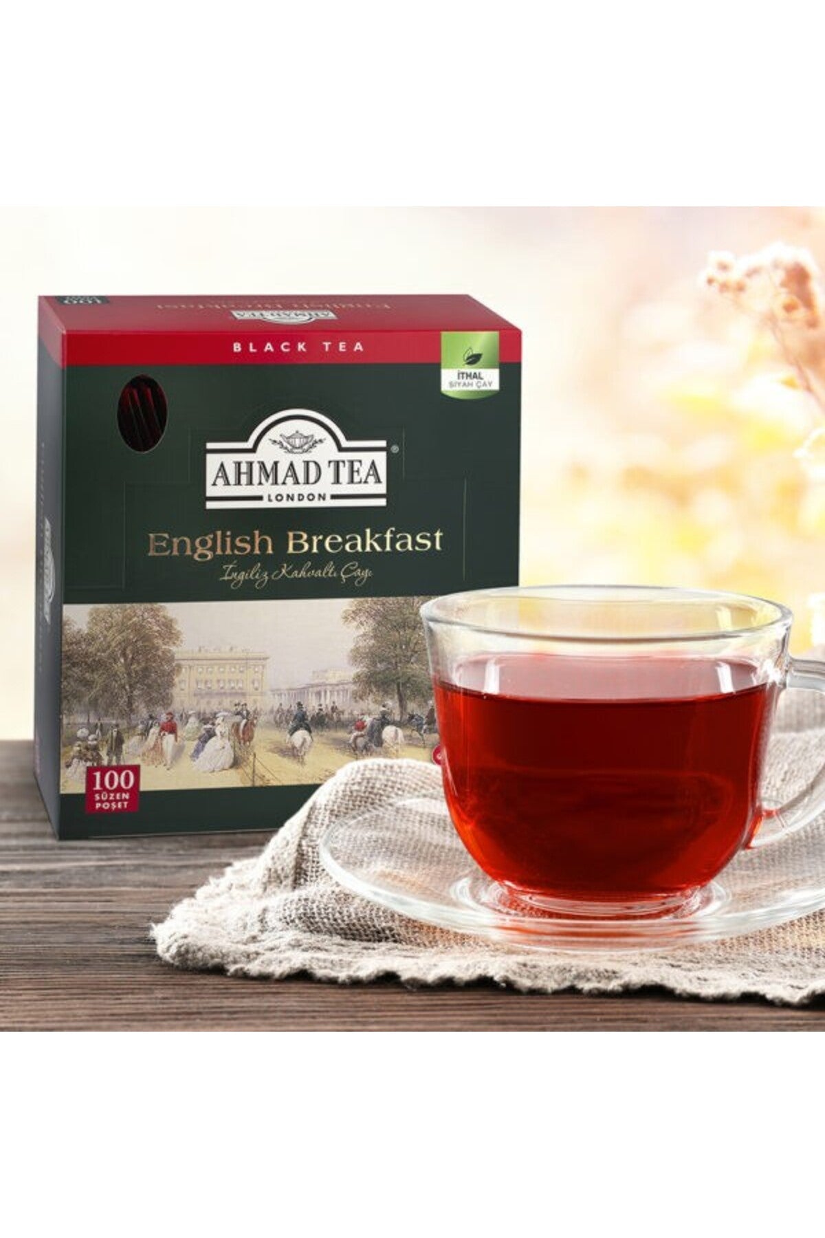 2 paket English Breakfast Bardak Poşet Çay 100’lü 200 G ve Oda Kokusu