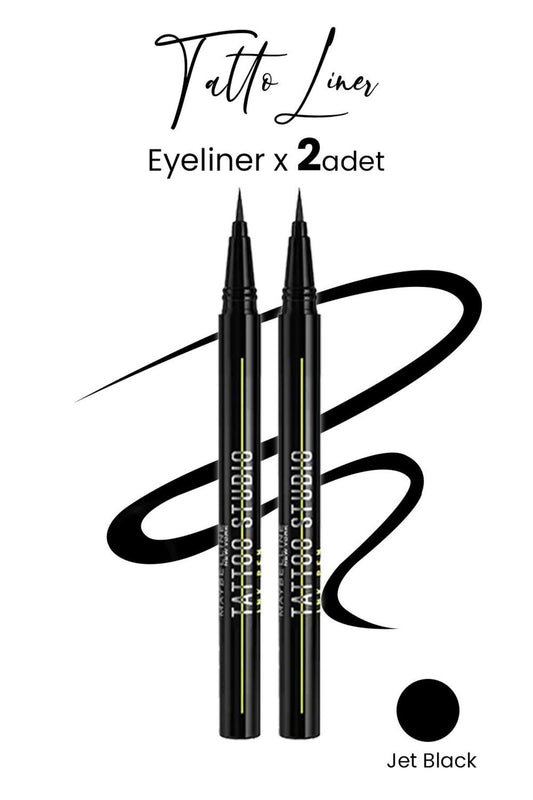 Maybelline Tattoo Liner Ink Pen Eyeliner - Jet Black x 2 Adet