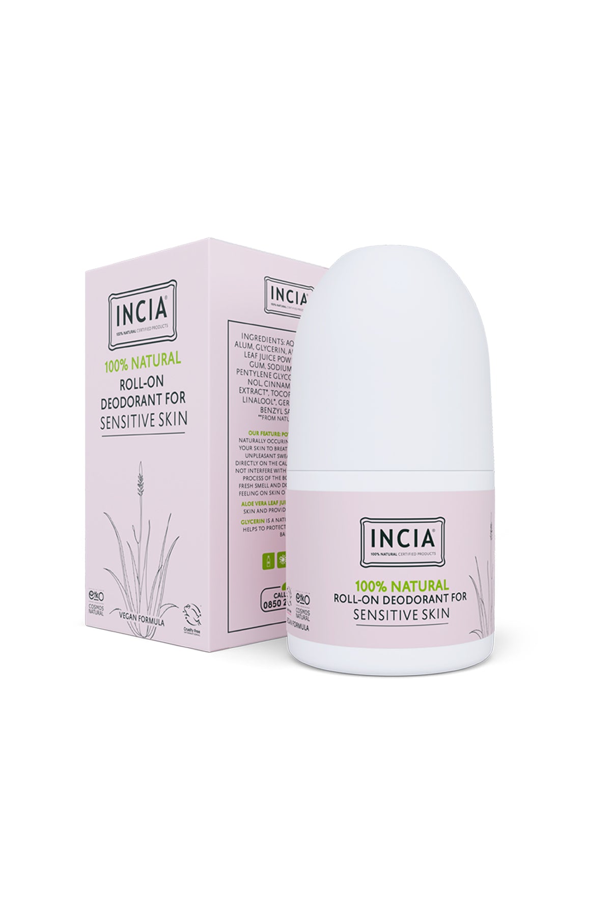 %100 Doğal Roll On Deodorant Hassas Ciltler İçin Ter Kokusu Önleyici Leke Yapmayan 50 ml