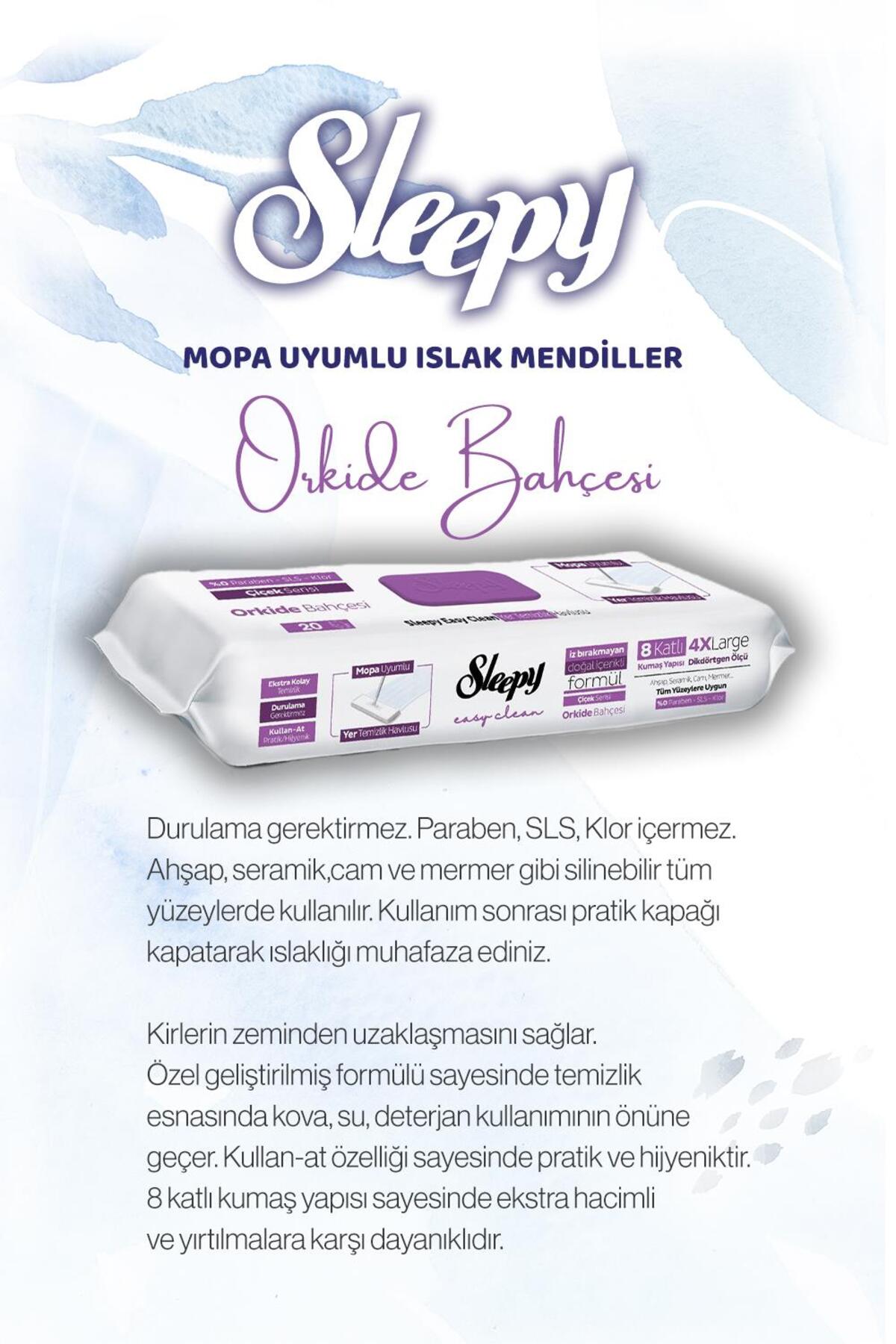 20'li Orkide Bahçesi Mopa uyumlu ve Mop Seti, Rosie Hediyeli