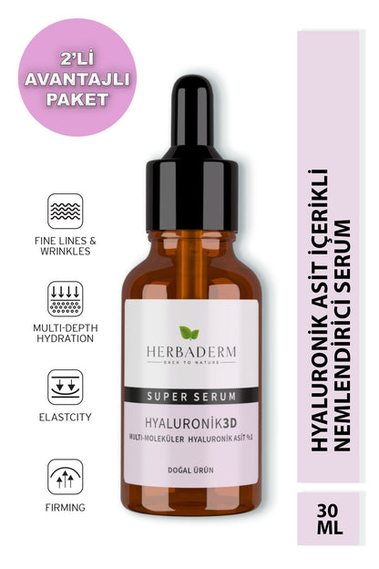 Süper Serum (HYALURONİK ASİT 3D %1) Nemlendirici 30 ml X2