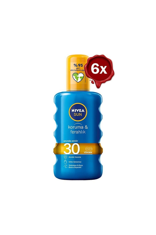 Sun Güneş Spreyi 200 Ml Koruma & Ferahlık 30 Gfk X 6