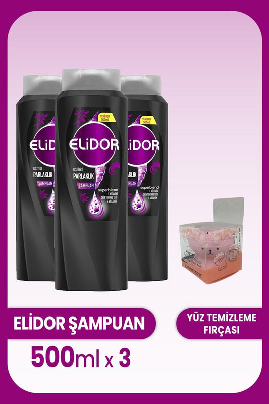 Superblend Şampuan Esmer Parlaklık 500 ml x 3 Adet ve Yüz Fırçası