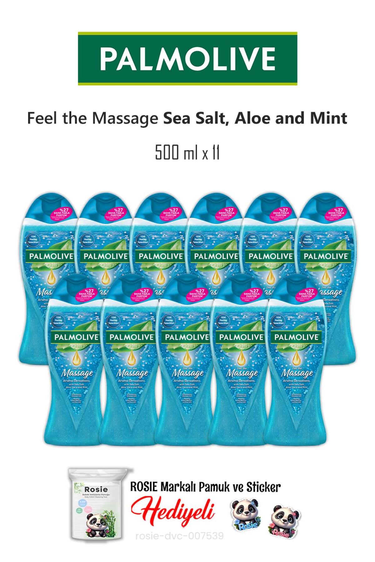 11 Adet 500 ml Sea Salt, Aloe Vera and Mint Duş Jeli ve ROSIE