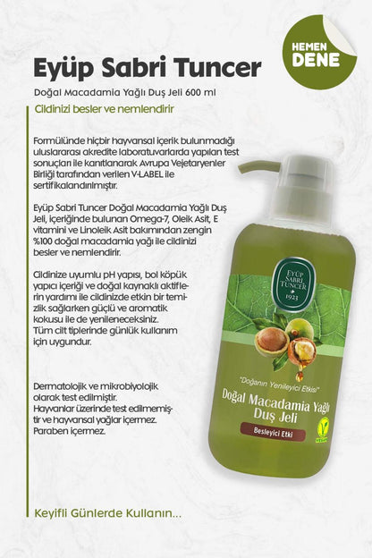 Doğal Macadamia Yağlı Duş Jeli 600 ml